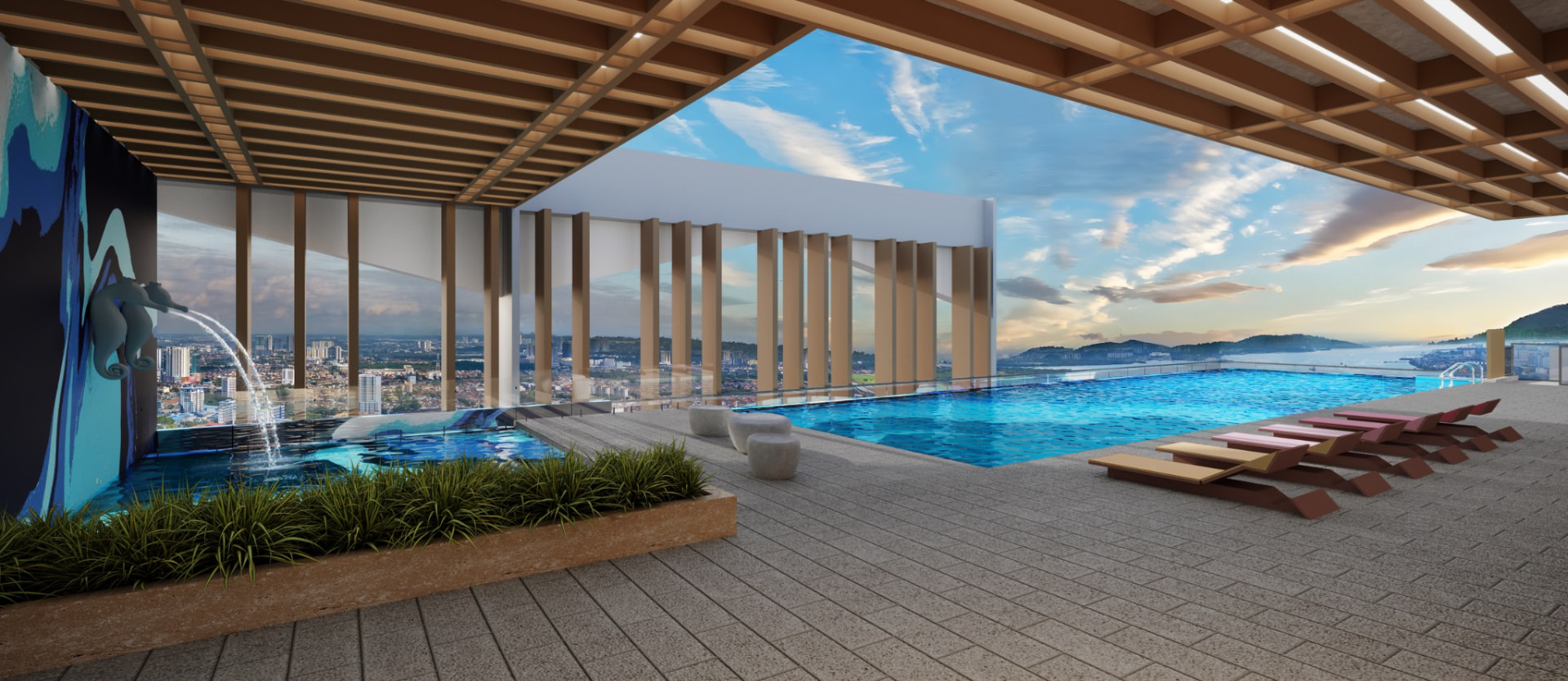 Causewayz Square sun deck lounge and swimming pool